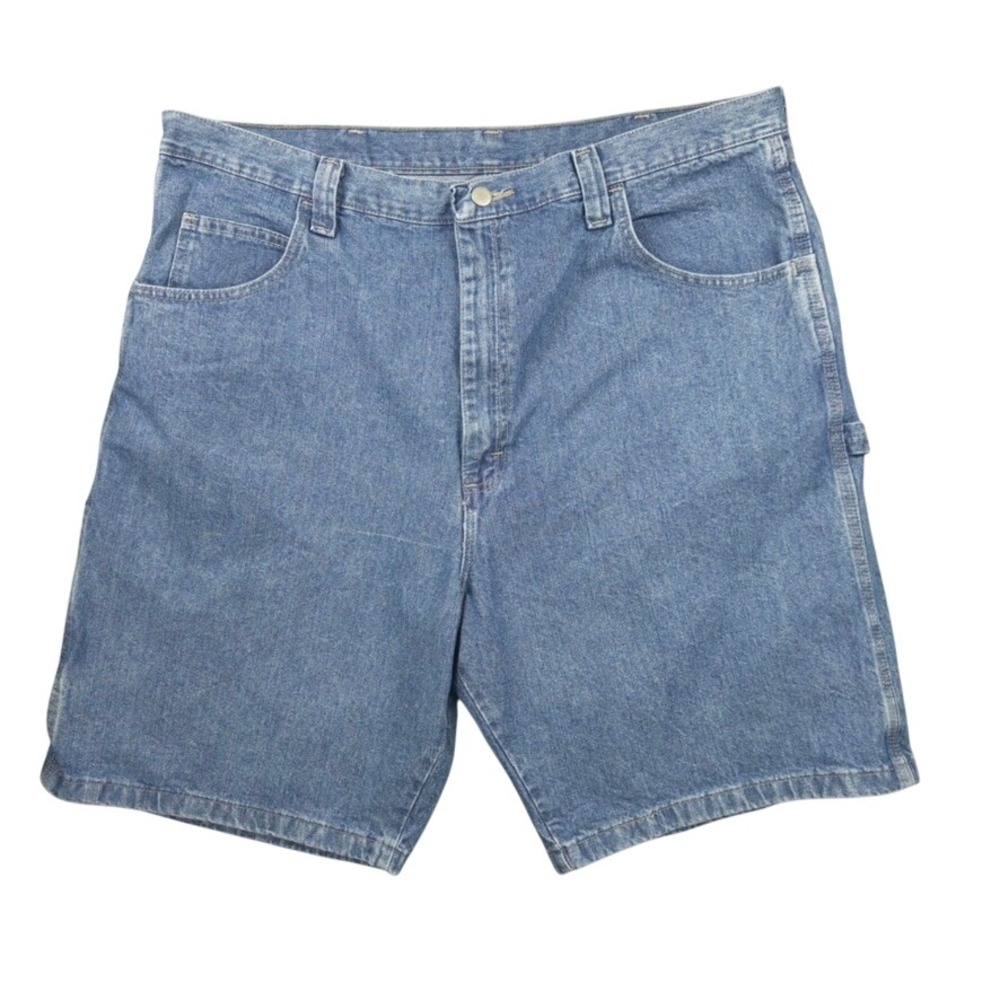 Wrangler Carpenter Shorts Mens 40 Blue Denim Workwear Utility Hammer Loop Loose